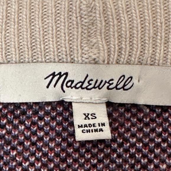 Madewell Cherry Jacquard Pullover Sweater Heather Cement Size Extra Small XS - Picture 3 of 7